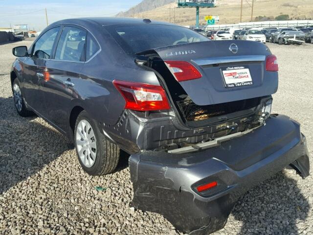 3N1AB7AP9HL715217 - 2017 NISSAN SENTRA S GRAY photo 3