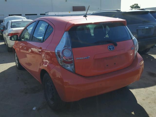 JTDKDTB36D1053887 - 2013 TOYOTA PRIUS C ORANGE photo 3