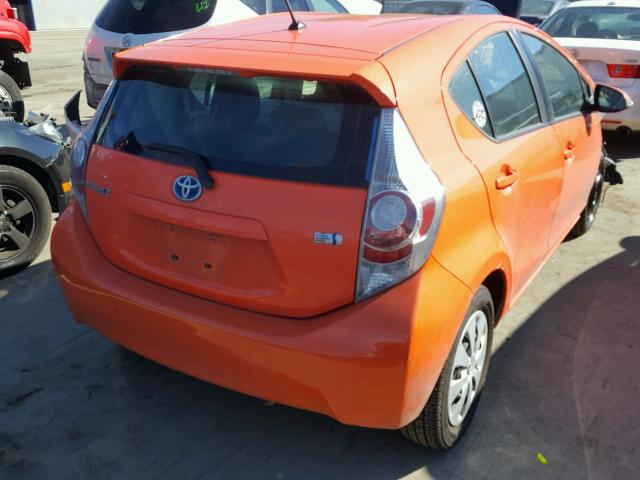 JTDKDTB36D1053887 - 2013 TOYOTA PRIUS C ORANGE photo 4