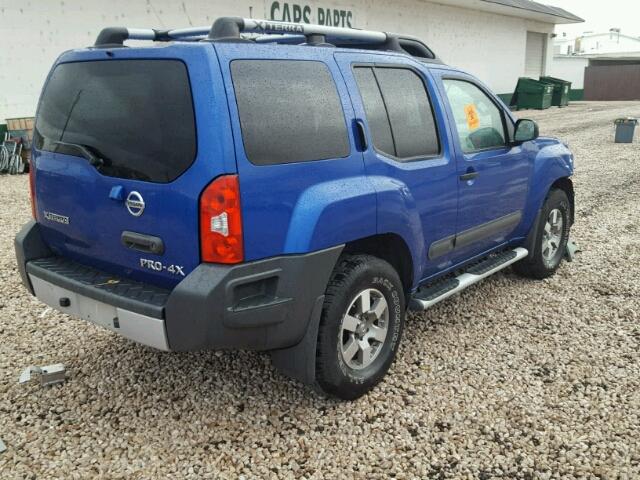 5N1AN0NW3DN820810 - 2013 NISSAN XTERRA X BLUE photo 4