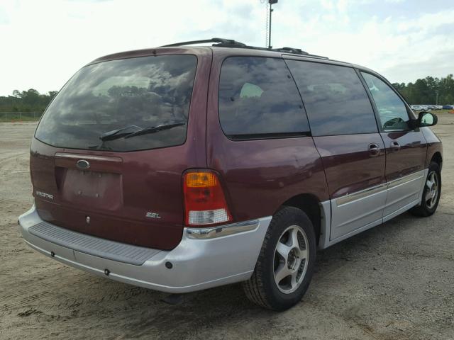 2FMZA5341YBB47319 - 2000 FORD WINDSTAR S BURGUNDY photo 4