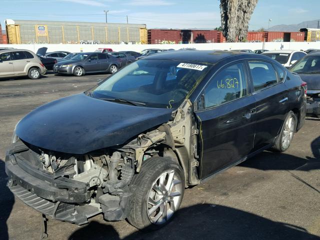 3N1AB7APXDL617887 - 2013 NISSAN SENTRA S BLACK photo 2