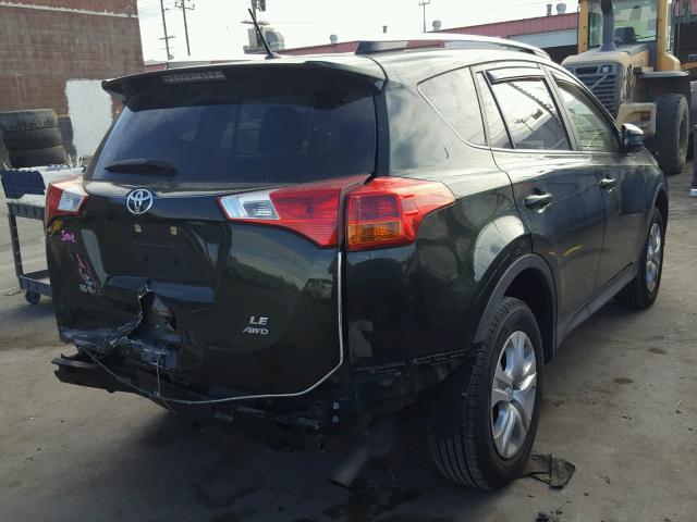 JTMBFREV4DD015339 - 2013 TOYOTA RAV4 LE GREEN photo 4