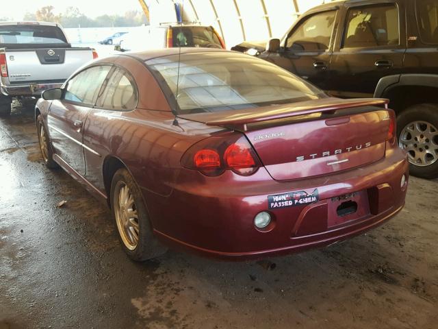 4B3AG52H44E055897 - 2004 DODGE STRATUS R/ RED photo 3