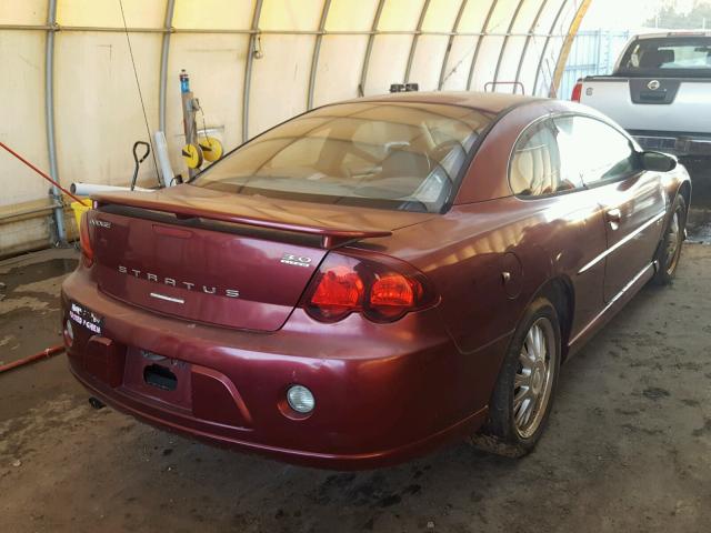 4B3AG52H44E055897 - 2004 DODGE STRATUS R/ RED photo 4