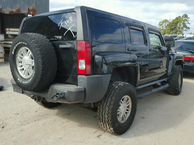 5GTDN13E878154623 - 2007 HUMMER H3 BLACK photo 4