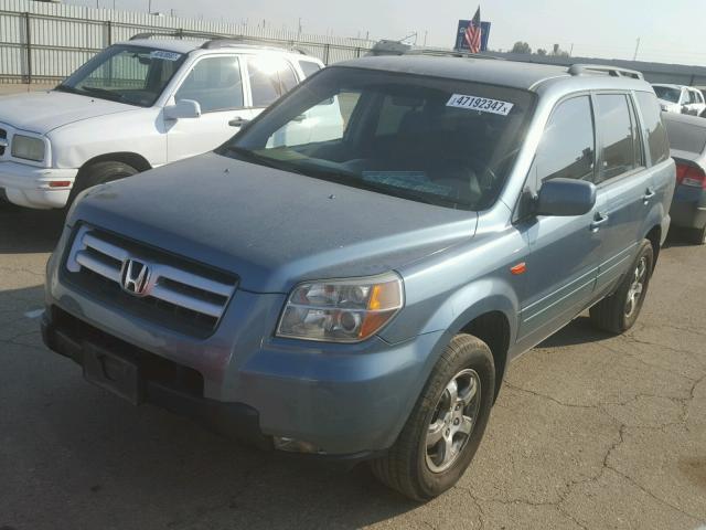 5FNYF28437B043957 - 2007 HONDA PILOT EX BLUE photo 2