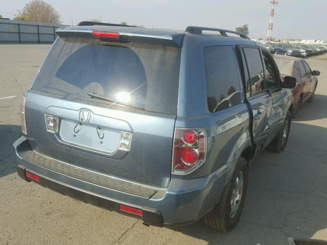 5FNYF28437B043957 - 2007 HONDA PILOT EX BLUE photo 4