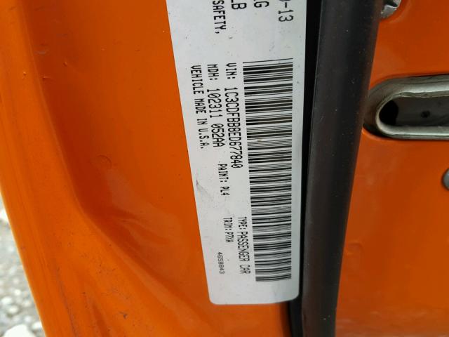 1C3CDFBB8ED677840 - 2014 DODGE DART SXT ORANGE photo 10