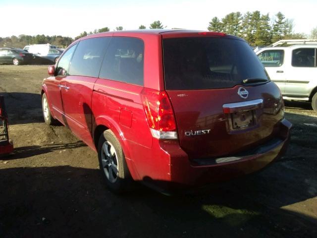 5N1BV28U57N116610 - 2007 NISSAN QUEST S RED photo 3