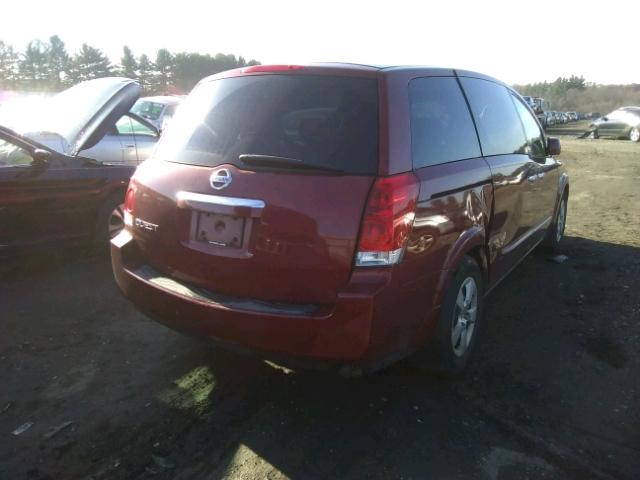 5N1BV28U57N116610 - 2007 NISSAN QUEST S RED photo 4