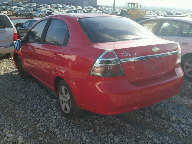 KL1TD56667B073065 - 2007 CHEVROLET AVEO BASE RED photo 3