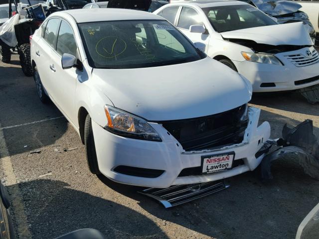 3N1AB7AP2FY309750 - 2015 NISSAN SENTRA S WHITE photo 1