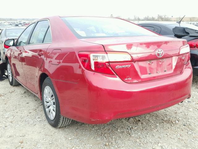 4T1BF1FK4CU576463 - 2012 TOYOTA CAMRY BASE RED photo 3