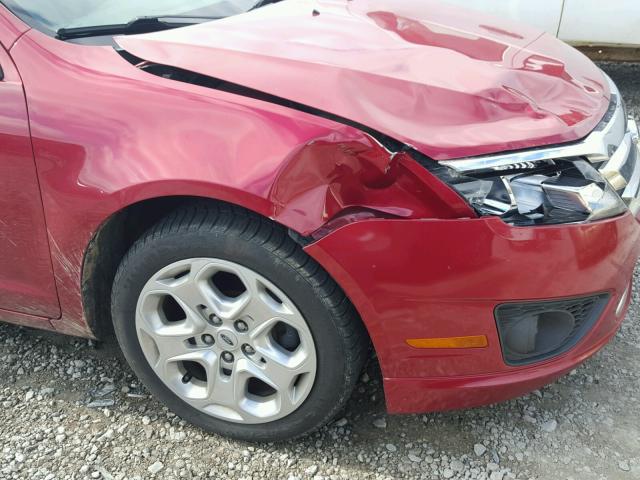 3FAHP0HGXAR246416 - 2010 FORD FUSION SE RED photo 9