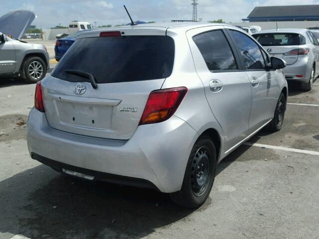 VNKKTUD39FA033536 - 2015 TOYOTA YARIS SILVER photo 4