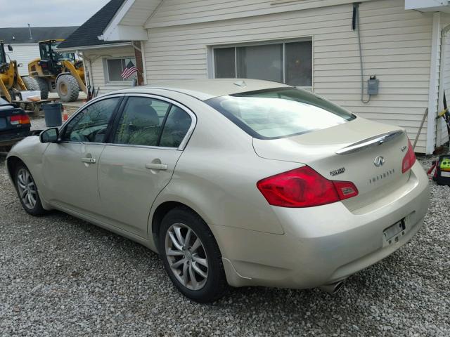 JNKBV61F07M811153 - 2007 INFINITI G35 BEIGE photo 3