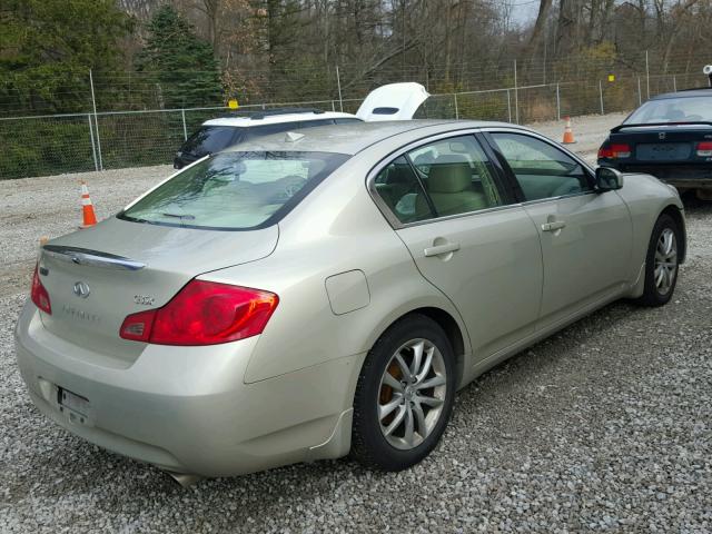 JNKBV61F07M811153 - 2007 INFINITI G35 BEIGE photo 4