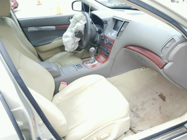 JNKBV61F07M811153 - 2007 INFINITI G35 BEIGE photo 5