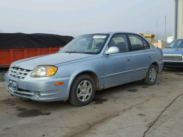 KMHCG45C83U473463 - 2003 HYUNDAI ACCENT GL BLUE photo 2