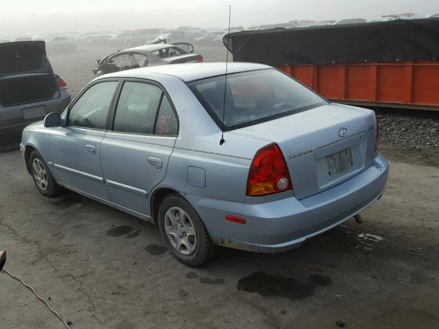 KMHCG45C83U473463 - 2003 HYUNDAI ACCENT GL BLUE photo 3