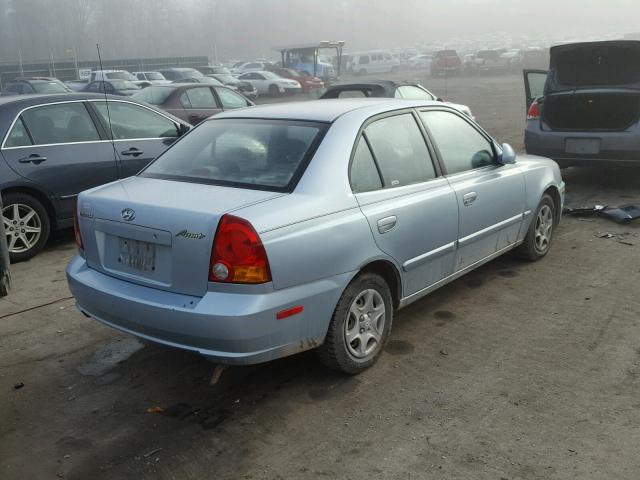 KMHCG45C83U473463 - 2003 HYUNDAI ACCENT GL BLUE photo 4