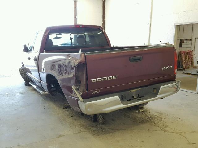 1D7HU18Z82S674636 - 2002 DODGE RAM 1500 MAROON photo 3