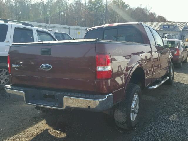 1FTPX14574NB62108 - 2004 FORD F150 BURGUNDY photo 4