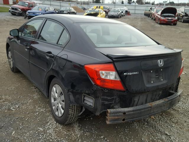 2HGFB2F59CH500274 - 2012 HONDA CIVIC LX BLACK photo 3