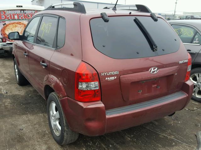 KM8JM12B15U094852 - 2005 HYUNDAI TUCSON GL BURGUNDY photo 3