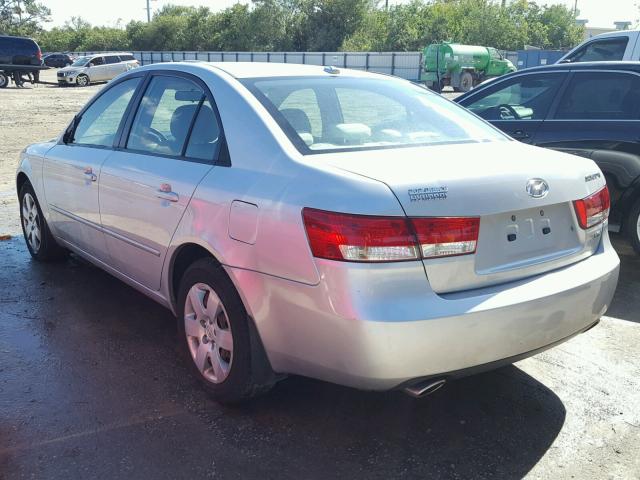 5NPET46F48H359172 - 2008 HYUNDAI SONATA GLS SILVER photo 3