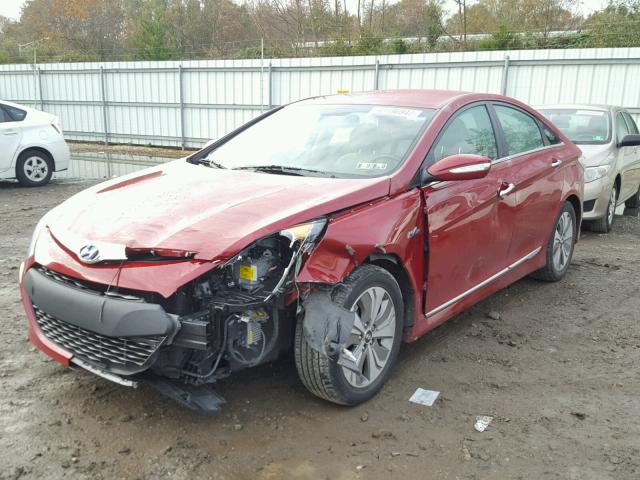 KMHEC4A45DA087573 - 2013 HYUNDAI SONATA HYB BURGUNDY photo 2