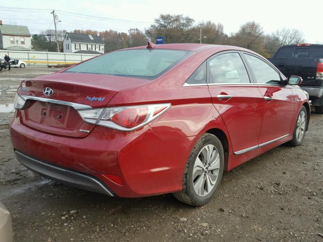 KMHEC4A45DA087573 - 2013 HYUNDAI SONATA HYB BURGUNDY photo 4