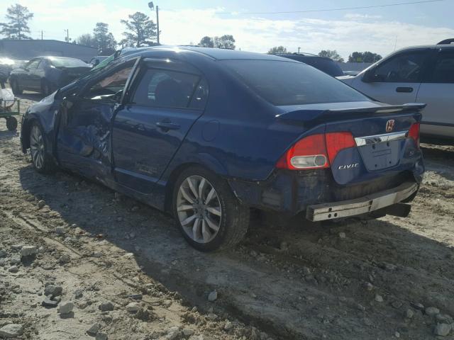 2HGFA55559H708750 - 2009 HONDA CIVIC SI BLUE photo 3