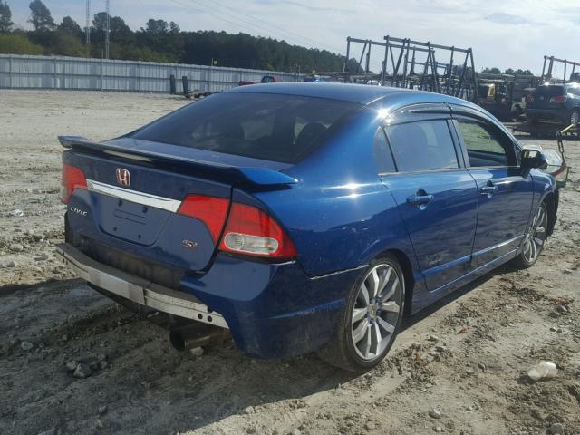 2HGFA55559H708750 - 2009 HONDA CIVIC SI BLUE photo 4