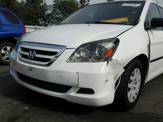 5FNRL38297B144065 - 2007 HONDA ODYSSEY LX WHITE photo 9