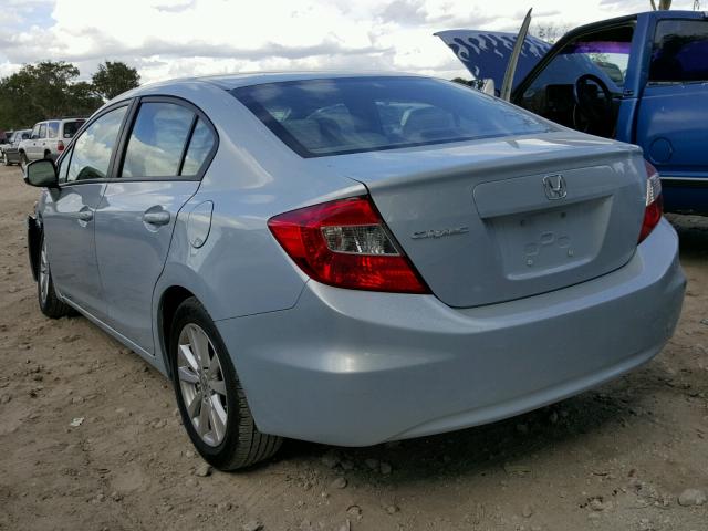 19XFB2F81CE019312 - 2012 HONDA CIVIC EX أزرق صورة 3