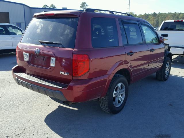 2HKYF18503H504742 - 2003 HONDA PILOT EXL MAROON photo 4