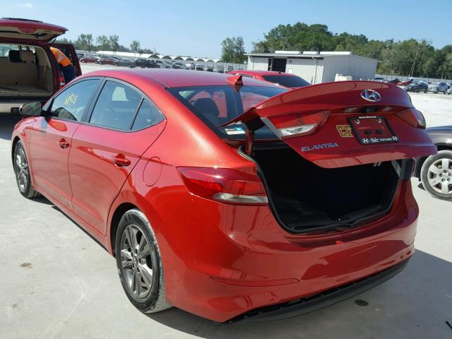 5NPD84LF4HH026455 - 2017 HYUNDAI ELANTRA SE RED photo 3