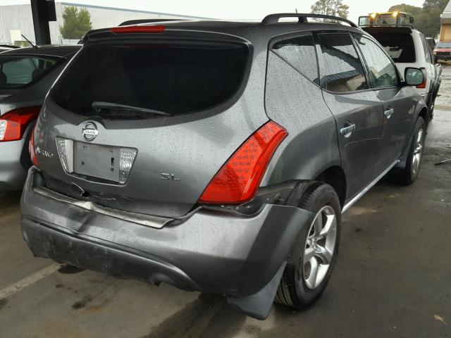 JN8AZ08T86W412895 - 2006 NISSAN MURANO SL GRAY photo 4