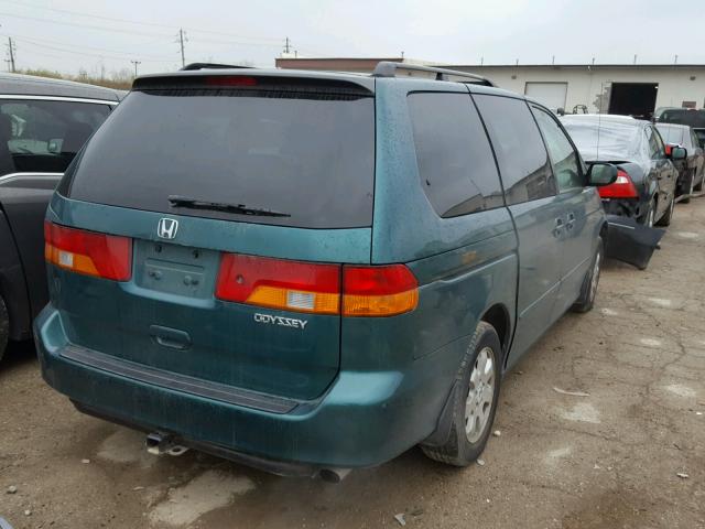 2HKRL18022H580799 - 2002 HONDA ODYSSEY EX GREEN photo 4