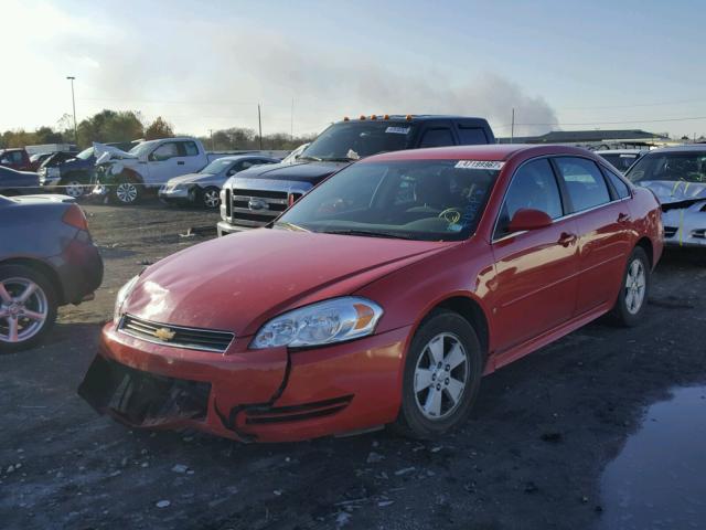 2G1WT57K591134910 - 2009 CHEVROLET IMPALA 1LT RED photo 2