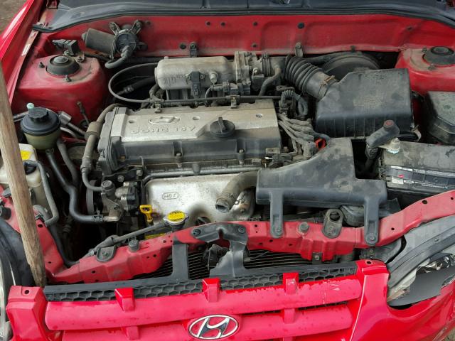 KMHCG45C34U501476 - 2004 HYUNDAI ACCENT GL RED photo 7