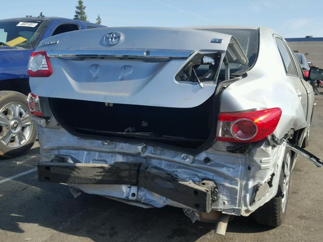 5YFBU4EE7DP114582 - 2013 TOYOTA COROLLA BA SILVER photo 9