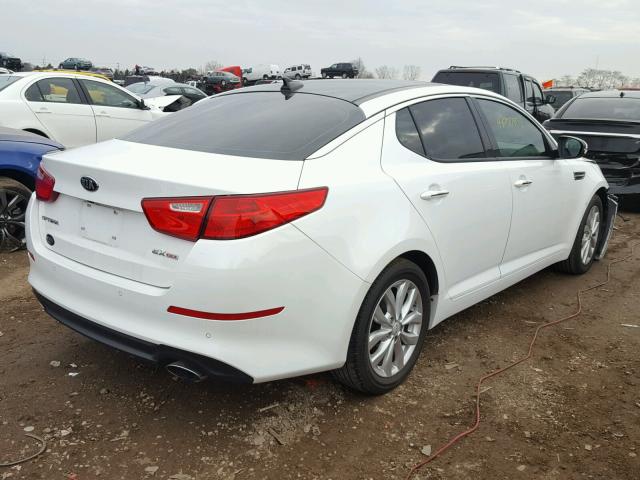 5XXGN4A74EG297122 - 2014 KIA OPTIMA EX WHITE photo 4