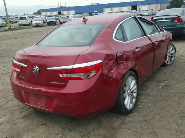 1G4PP5SKXD4137639 - 2013 BUICK VERANO RED photo 4