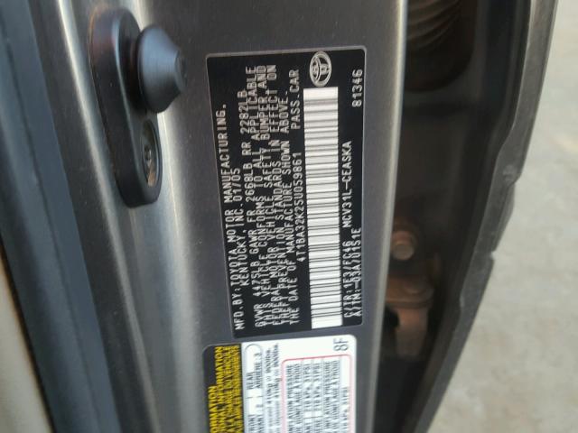 4T1BA32K25U059861 - 2005 TOYOTA CAMRY SE GRAY photo 10