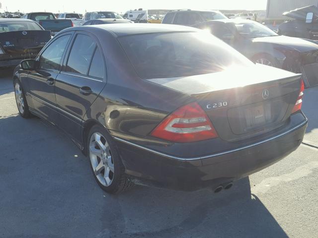 WDBRF52H67A942529 - 2007 MERCEDES-BENZ C 230 BLACK photo 3