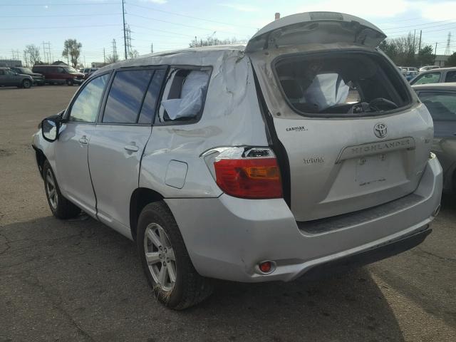 JTEES41A082067109 - 2008 TOYOTA HIGHLANDER SILVER photo 3