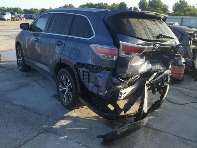5TDKKRFH1GS500289 - 2016 TOYOTA HIGHLANDER ლურჯი ფოტო 3